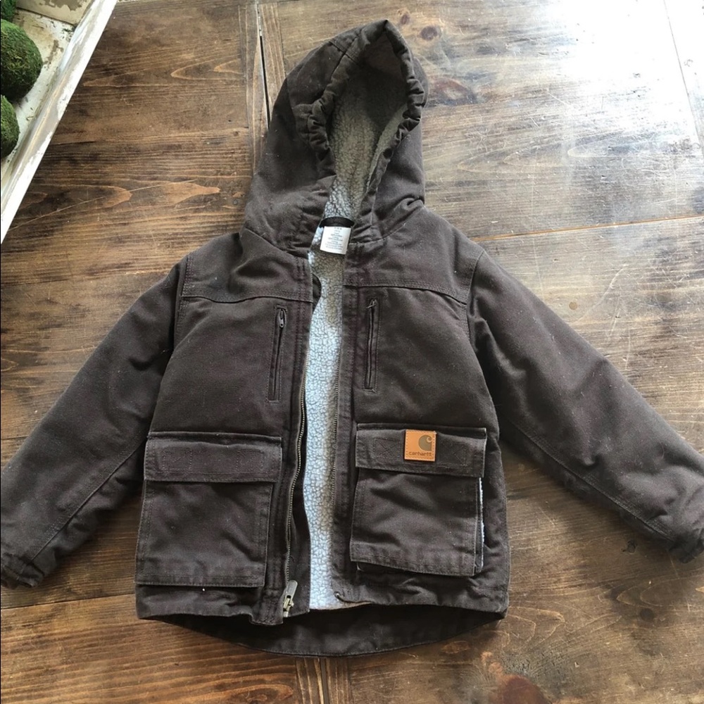 Boys 4/5T dark brown Carhartt Jacket